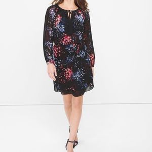 ‼️NWT‼️WHBM LONG-SLEEVE FLORAL PRINT DRESS…